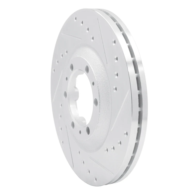 R1 92-02 Acura SLX Front Right Drilled & Slotted Silver Brake Rotor - Image 5
