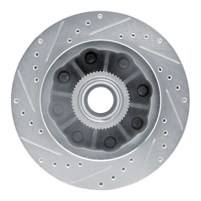 R1 92-02 Chevrolet C1500 Suburban Front Right Drilled & Slotted Silver Brake Rotor - Image 2