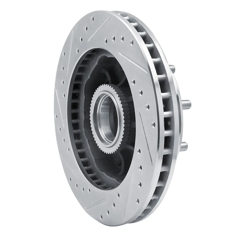 R1 92-02 Chevrolet C1500 Suburban Front Right Drilled & Slotted Silver Brake Rotor - Image 3