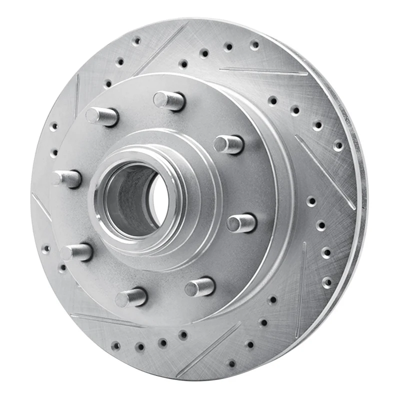 R1 92-02 Chevrolet Suburban 2500 Front Left Drilled & Slotted Silver Brake Rotor - Image 2