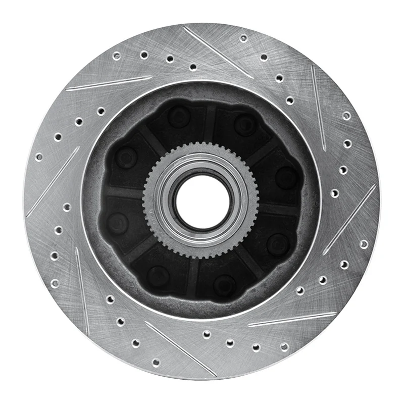 R1 92-02 Chevrolet Suburban 2500 Front Left Drilled & Slotted Silver Brake Rotor - Image 5