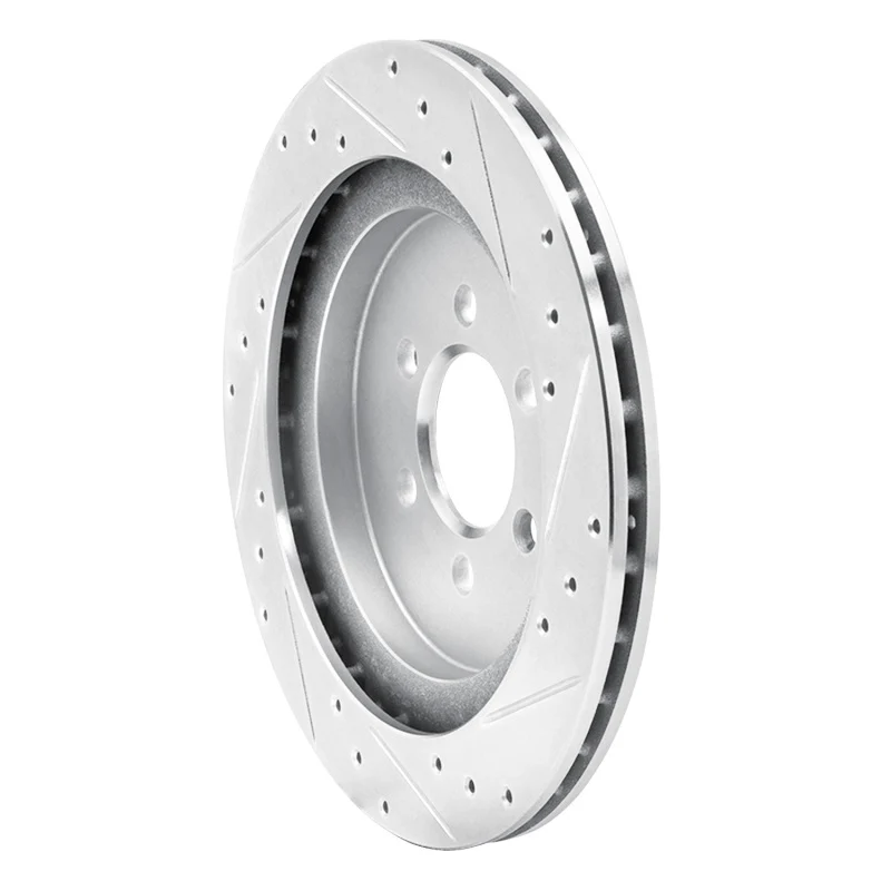 R1 92-02 Dodge Viper Rear Left Drilled & Slotted Silver Brake Rotor - Image 4