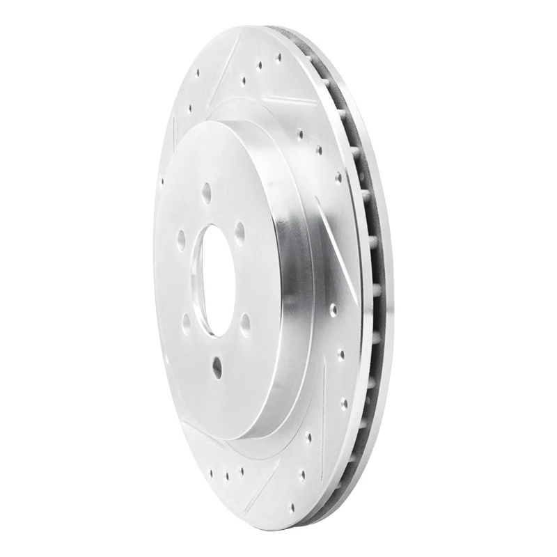 R1 92-02 Dodge Viper Rear Left Drilled & Slotted Silver Brake Rotor - Image 5