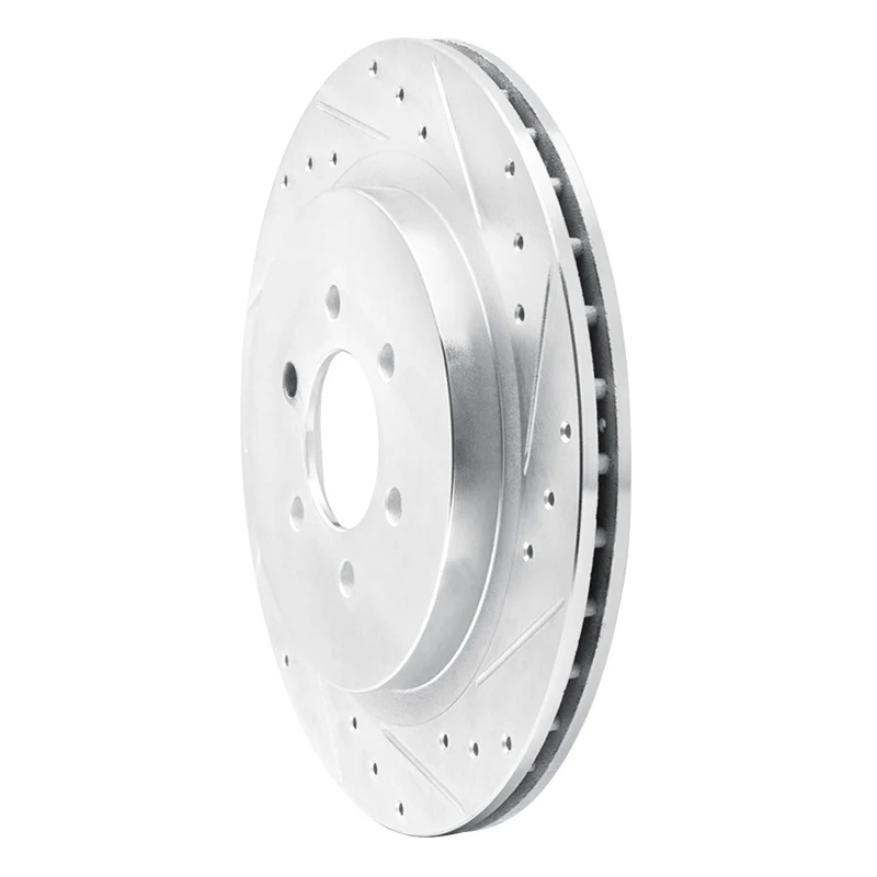 R1 92-02 Dodge Viper Rear Right Drilled & Slotted Silver Brake Rotor - Image 2