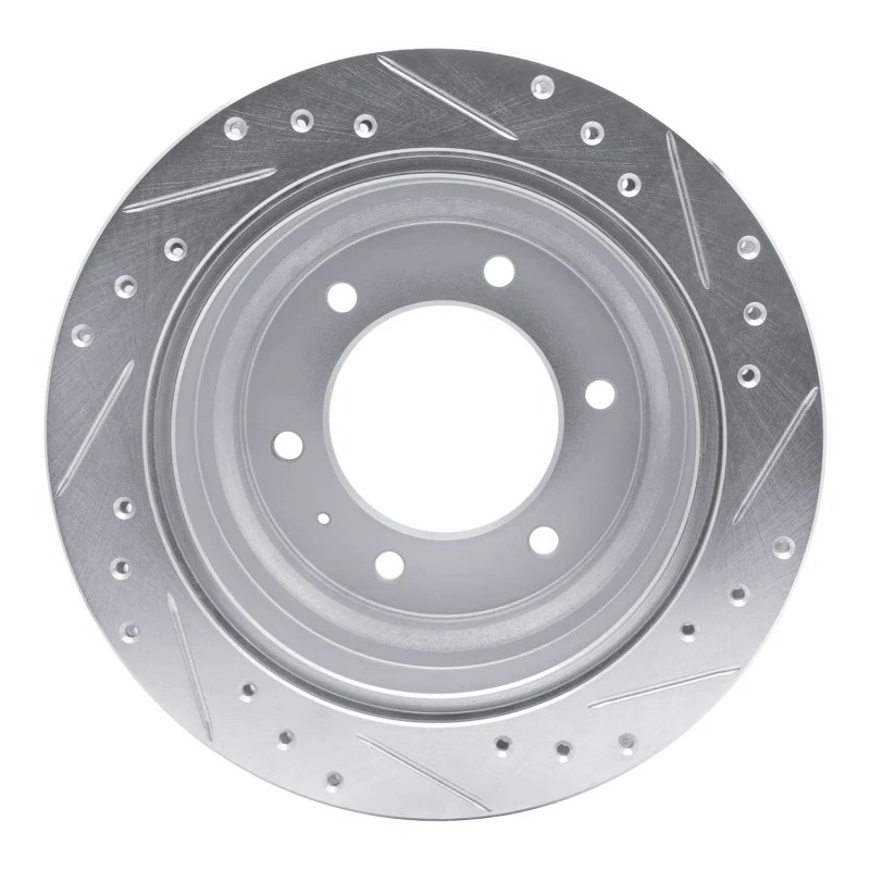 R1 92-04 Acura SLX Rear Left Drilled & Slotted Silver Brake Rotor - Image 3