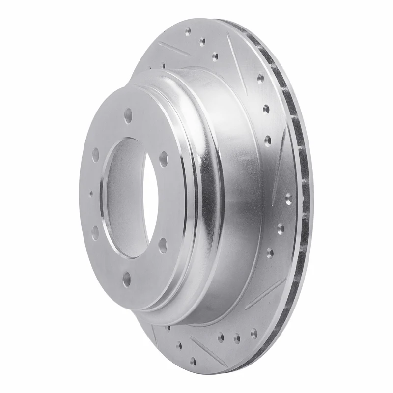R1 92-04 Acura SLX Rear Right Drilled & Slotted Silver Brake Rotor - Image 5