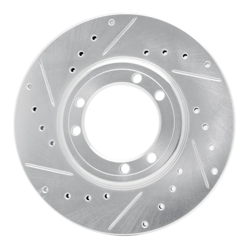 R1 92-04 Hummer H1 Front Left Rear Left Drilled & Slotted Silver Brake Rotor