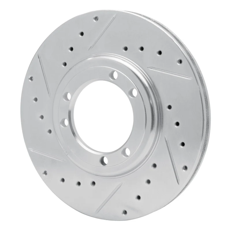 R1 92-04 Hummer H1 Front Left Rear Left Drilled & Slotted Silver Brake Rotor - Image 3