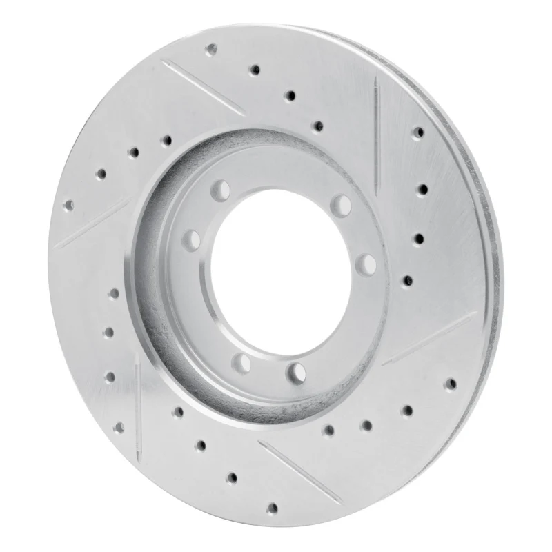 R1 92-04 Hummer H1 Front Left Rear Left Drilled & Slotted Silver Brake Rotor - Image 4