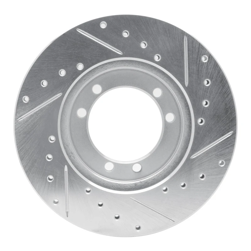 R1 92-04 Hummer H1 Front Left Rear Left Drilled & Slotted Silver Brake Rotor - Image 5