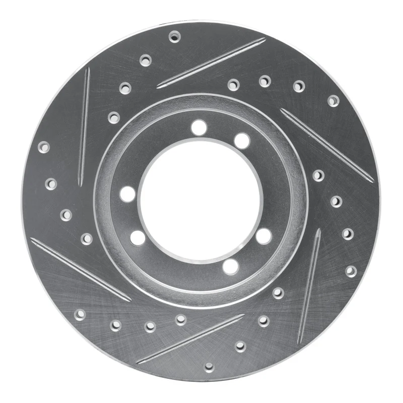 R1 92-04 Hummer H1 Rear Right Front Right Drilled & Slotted Silver Brake Rotor - Image 3