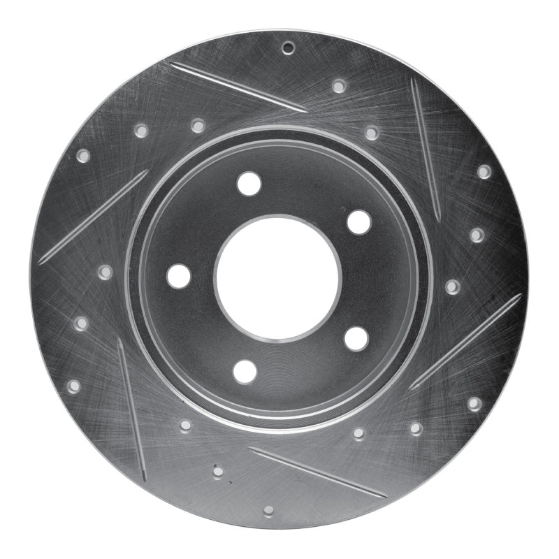 R1 92-05 Buick LeSabre Rear Left Drilled & Slotted Silver Brake Rotor - Image 2