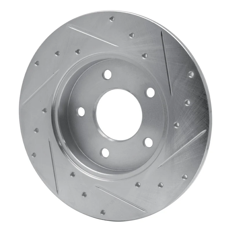 R1 92-05 Buick LeSabre Rear Left Drilled & Slotted Silver Brake Rotor - Image 4