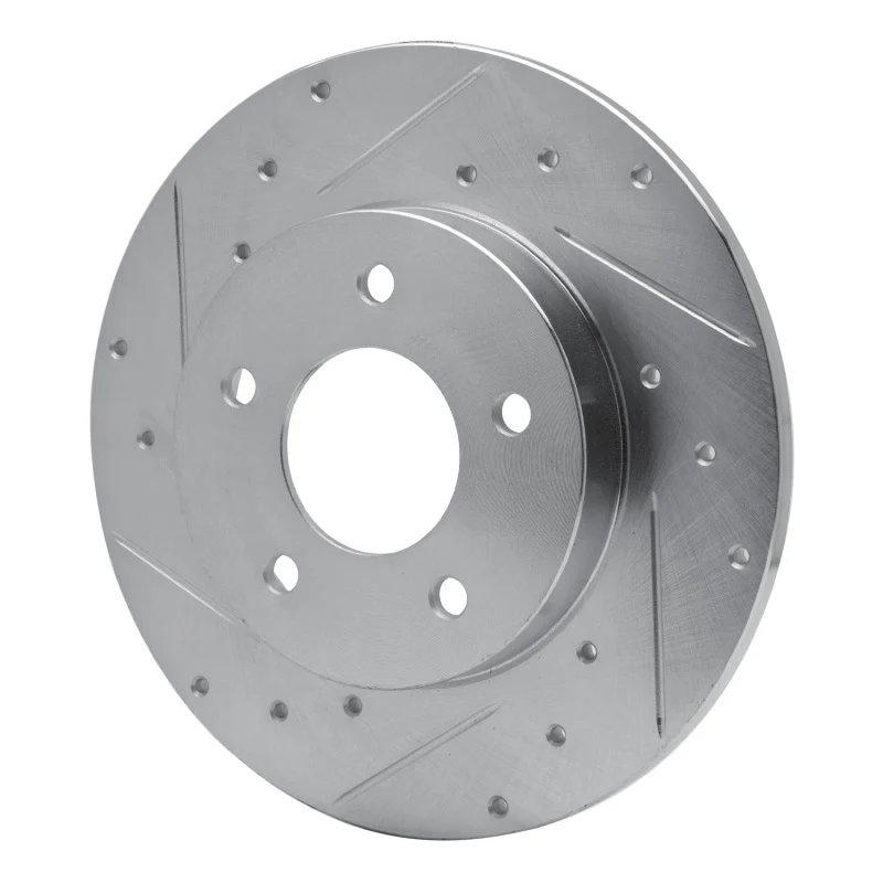R1 92-05 Buick LeSabre Rear Left Drilled & Slotted Silver Brake Rotor - Image 5