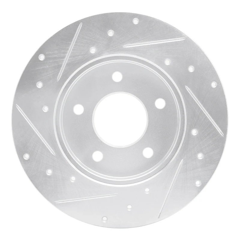 R1 92-05 Buick LeSabre Rear Right Drilled & Slotted Silver Brake Rotor - Image 5