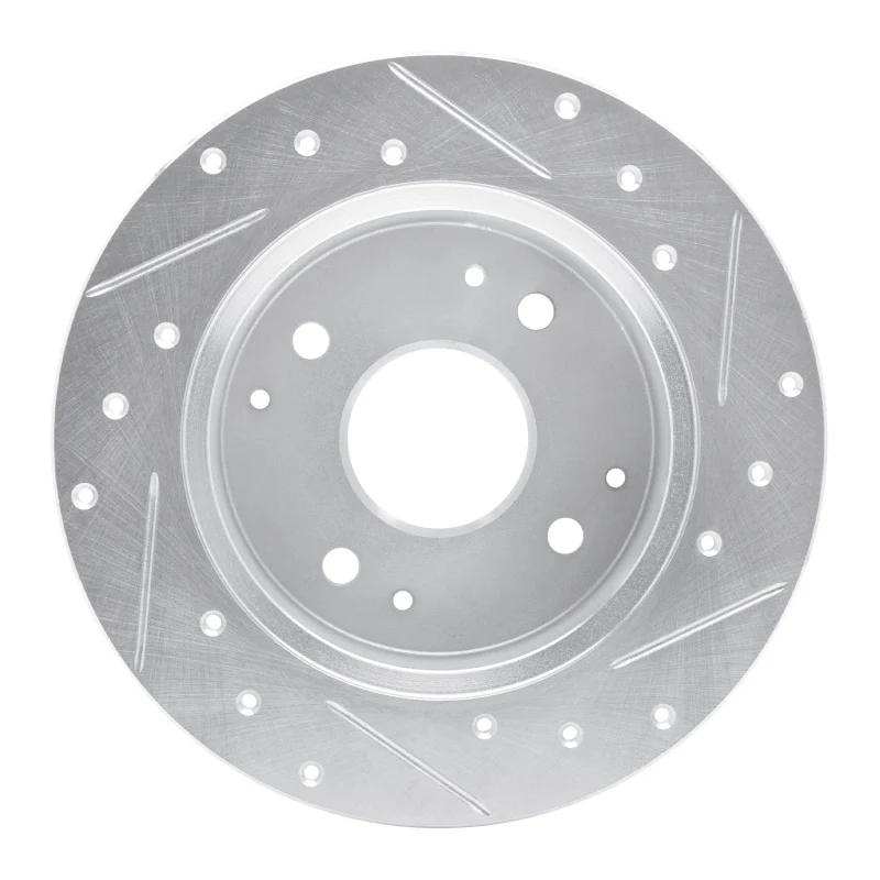R1 92-94 Acura Vigor Rear Left Drilled & Slotted Silver Brake Rotor - Image 5