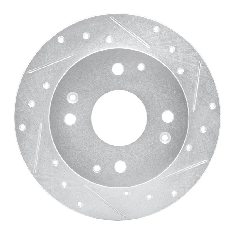 R1 92-94 Acura Vigor Rear Right Drilled & Slotted Silver Brake Rotor