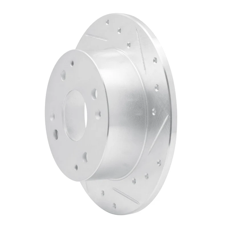 R1 92-94 Acura Vigor Rear Right Drilled & Slotted Silver Brake Rotor - Image 5