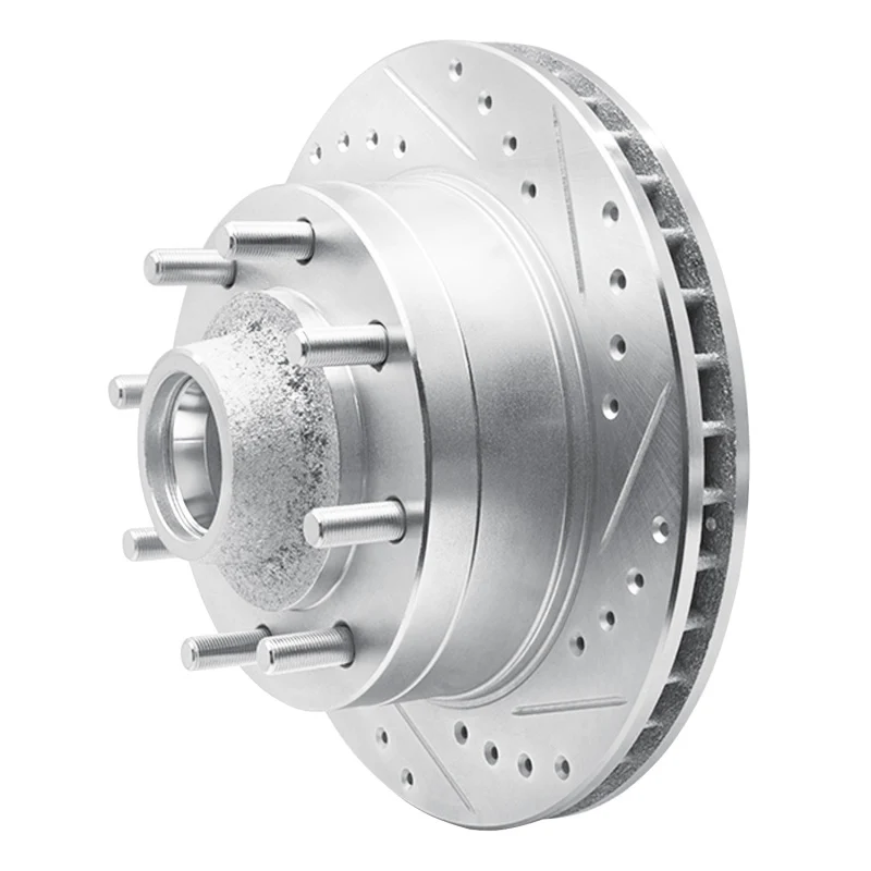 R1 92-94 Ford E-250 Econoline Front Right Drilled & Slotted Silver Brake Rotor - Image 5