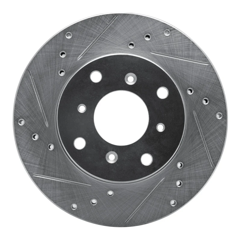 R1 92-96 Honda Prelude Front Left Drilled & Slotted Silver Brake Rotor