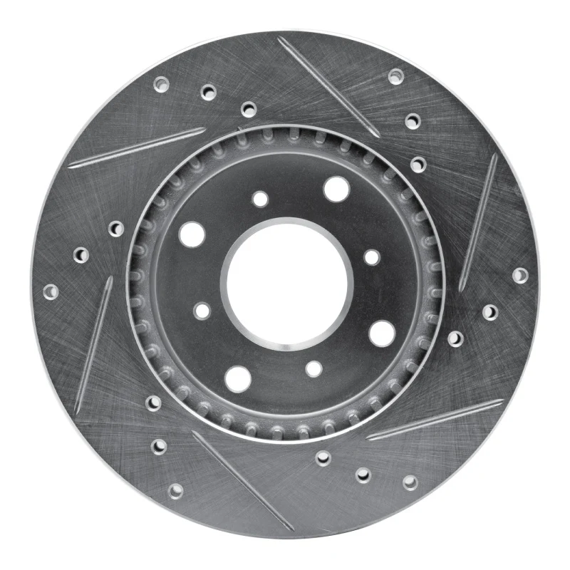 R1 92-96 Honda Prelude Front Left Drilled & Slotted Silver Brake Rotor - Image 4