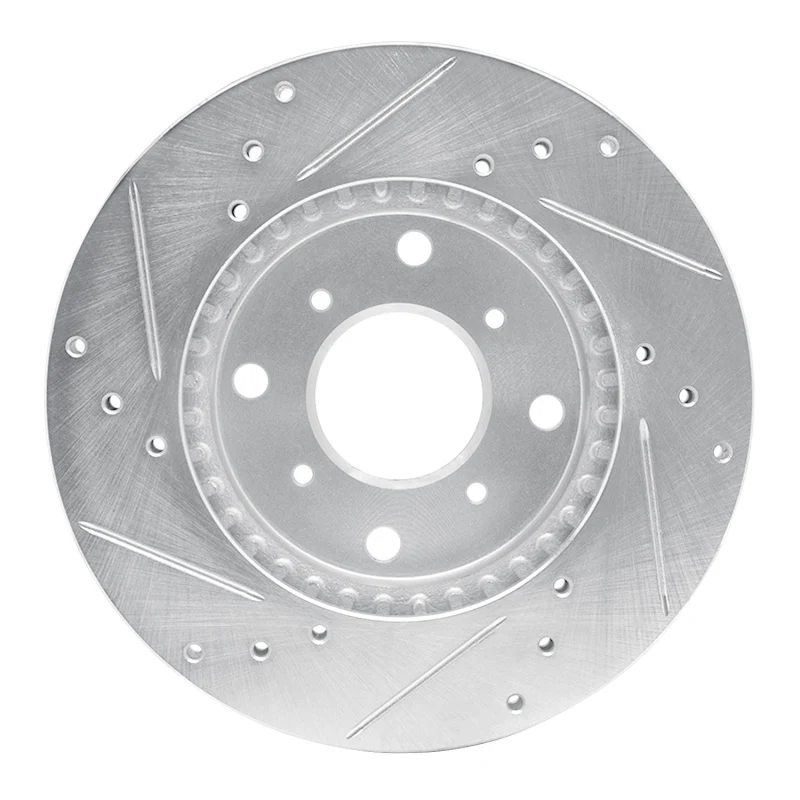 R1 92-96 Honda Prelude Front Right Drilled & Slotted Silver Brake Rotor - Image 5