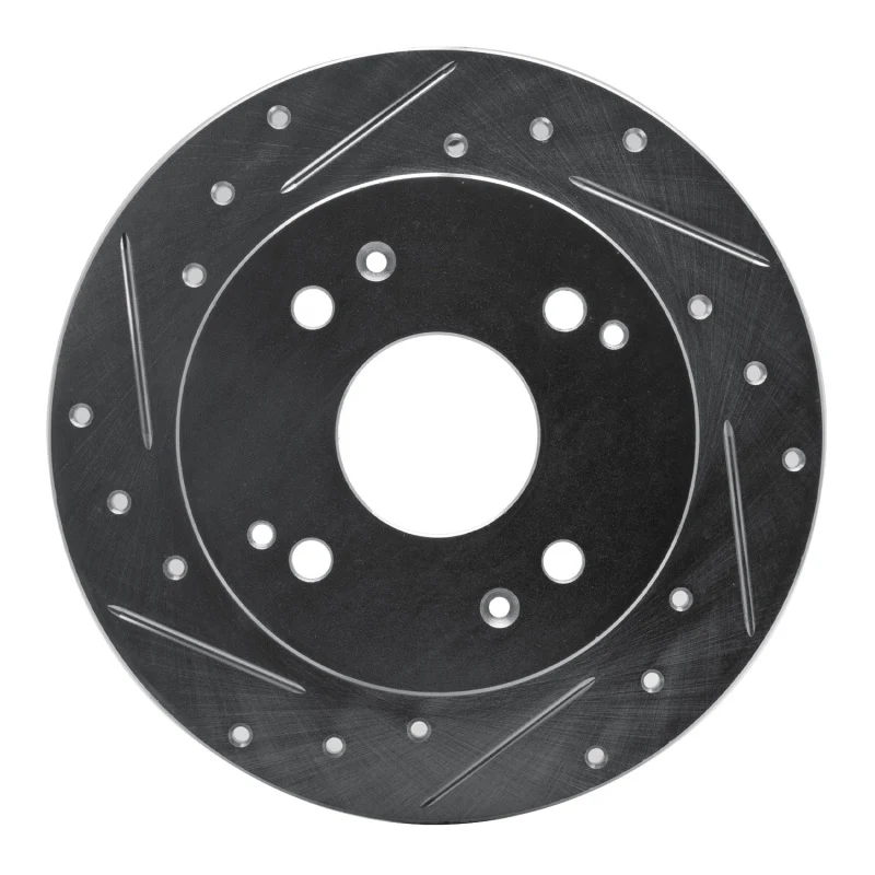 R1 92-97 Acura CL Rear Left Drilled & Slotted Silver Brake Rotor