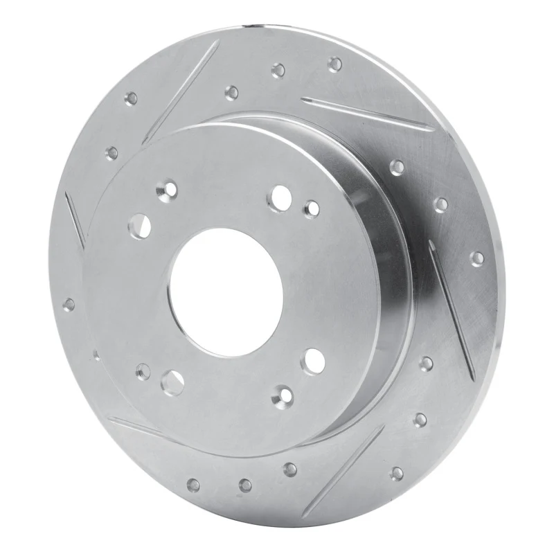 R1 92-97 Acura CL Rear Left Drilled & Slotted Silver Brake Rotor - Image 3