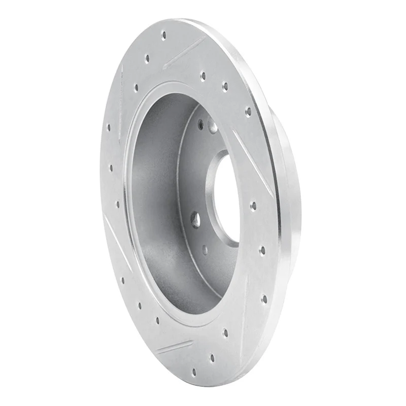 R1 92-97 Acura CL Rear Right Drilled & Slotted Silver Brake Rotor - Image 4