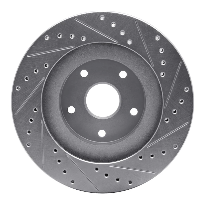 R1 92-97 Subaru SVX Front Left Drilled & Slotted Silver Brake Rotor - Image 2