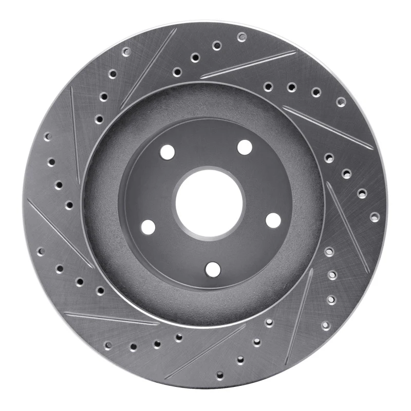 R1 92-97 Subaru SVX Front Right Drilled & Slotted Silver Brake Rotor - Image 4