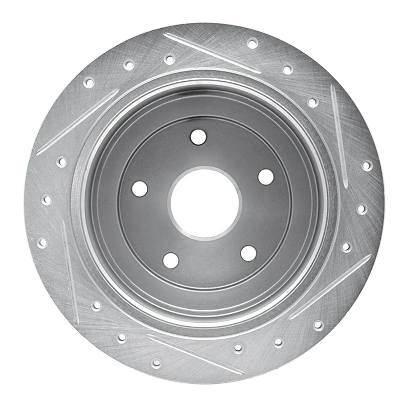 R1 92-97 Subaru SVX Rear Left Drilled & Slotted Silver Brake Rotor - Image 2