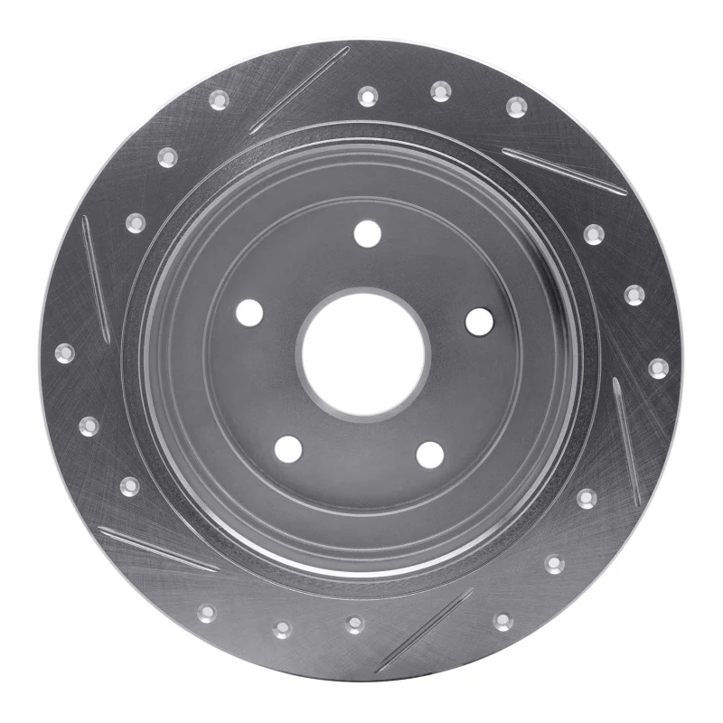 R1 92-97 Subaru SVX Rear Right Drilled & Slotted Silver Brake Rotor - Image 3