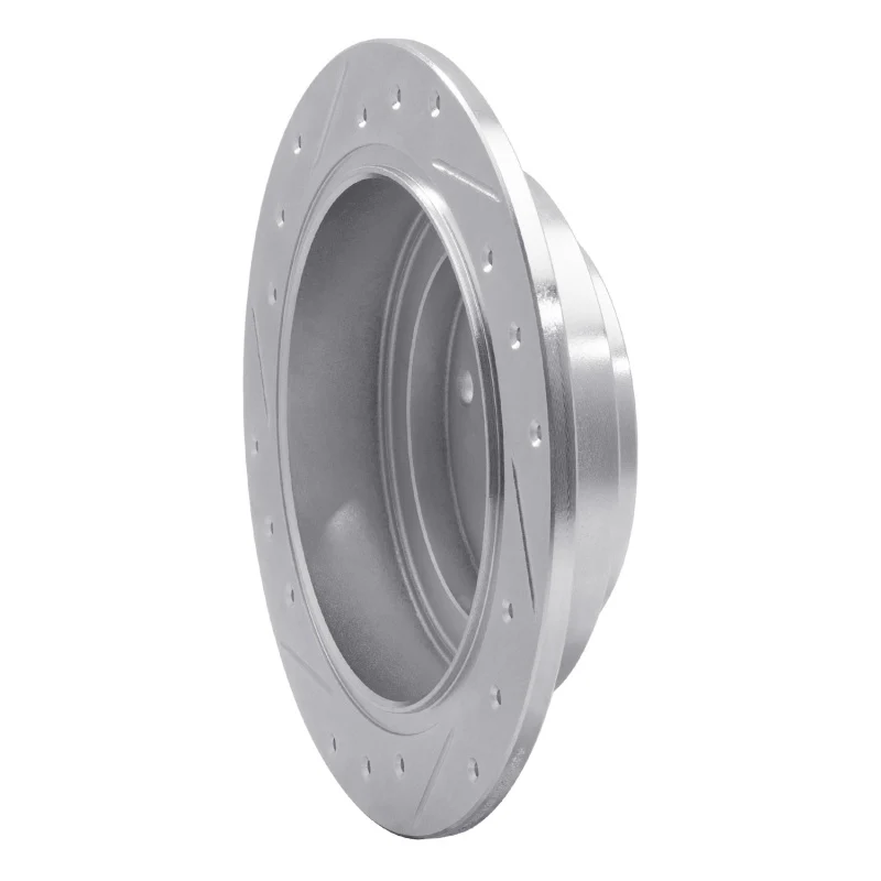 R1 92-97 Subaru SVX Rear Right Drilled & Slotted Silver Brake Rotor - Image 5