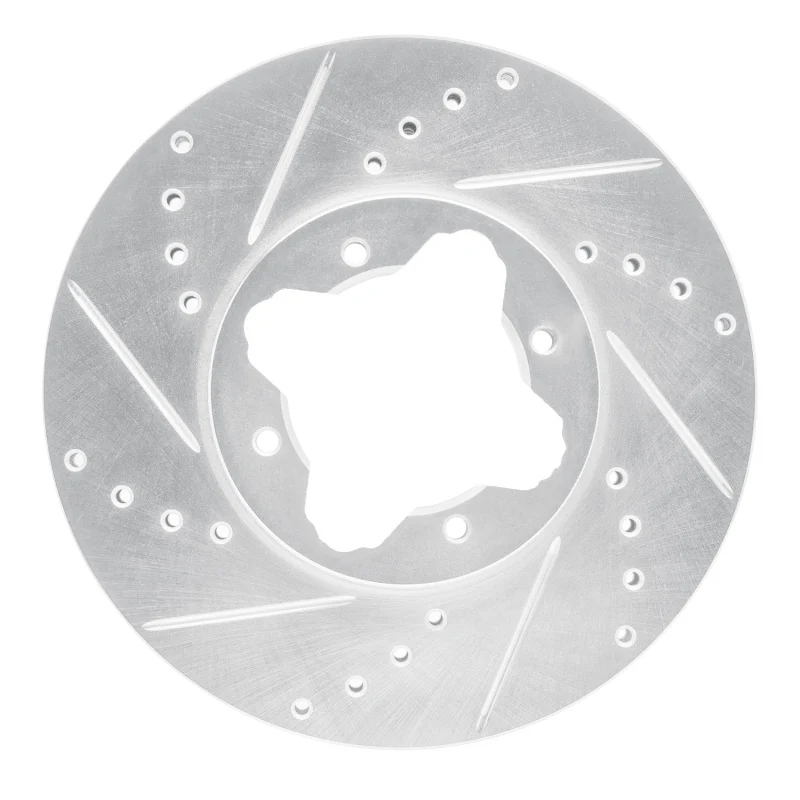 R1 92-98 Acura Vigor Front Left Drilled & Slotted Silver Brake Rotor