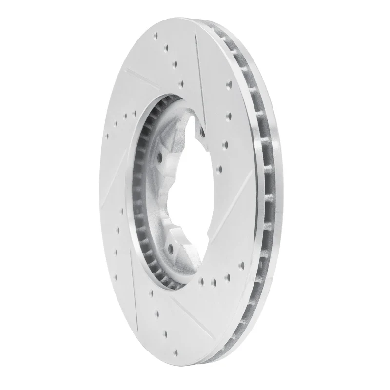 R1 92-98 Acura Vigor Front Left Drilled & Slotted Silver Brake Rotor - Image 5