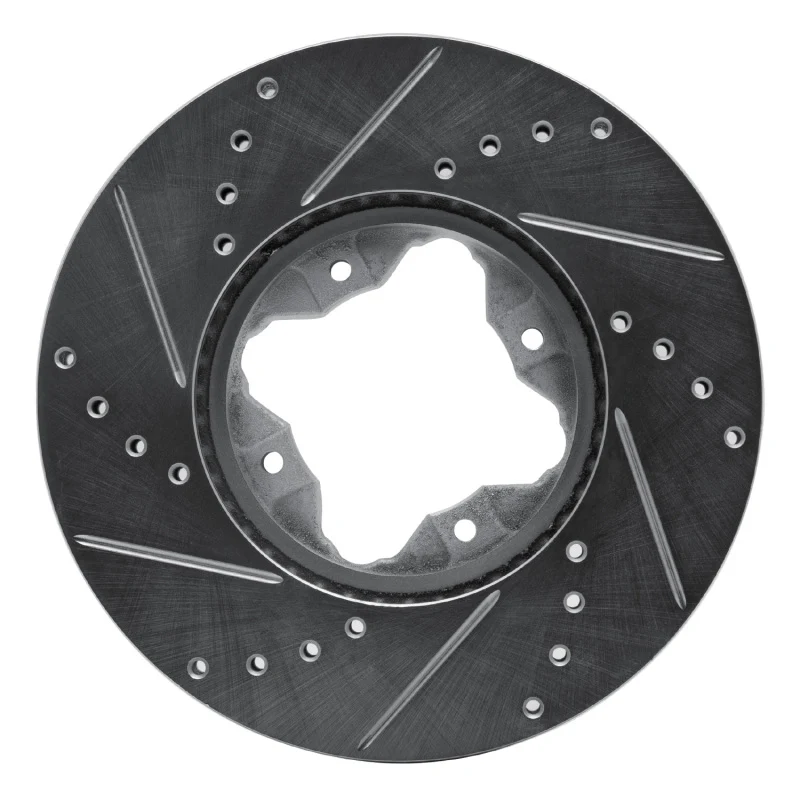 R1 92-98 Acura Vigor Front Right Drilled & Slotted Silver Brake Rotor - Image 2