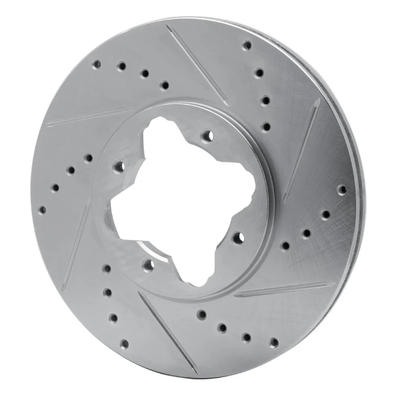 R1 92-98 Acura Vigor Front Right Drilled & Slotted Silver Brake Rotor - Image 4