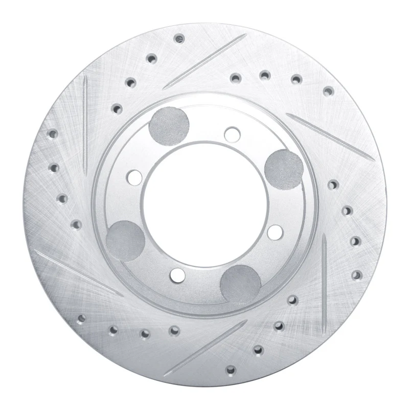 R1 92-98 Hyundai TIBURON Front Left Drilled & Slotted Silver Brake Rotor