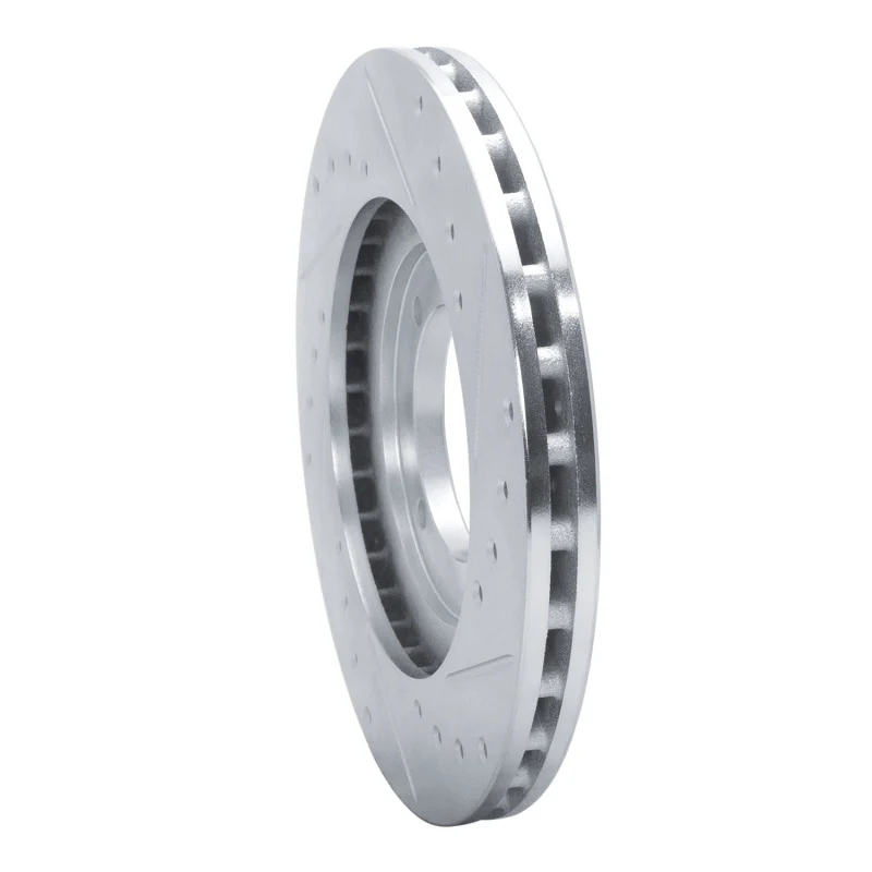 R1 92-98 Hyundai TIBURON Front Left Drilled & Slotted Silver Brake Rotor - Image 3