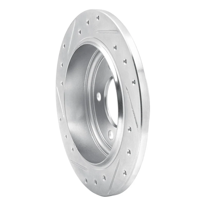 R1 93-04 Chrysler Concorde Rear Right Drilled & Slotted Silver Brake Rotor - Image 2