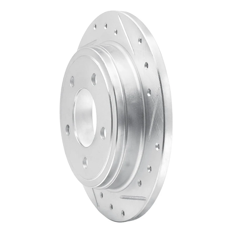 R1 93-04 Chrysler Concorde Rear Right Drilled & Slotted Silver Brake Rotor - Image 3