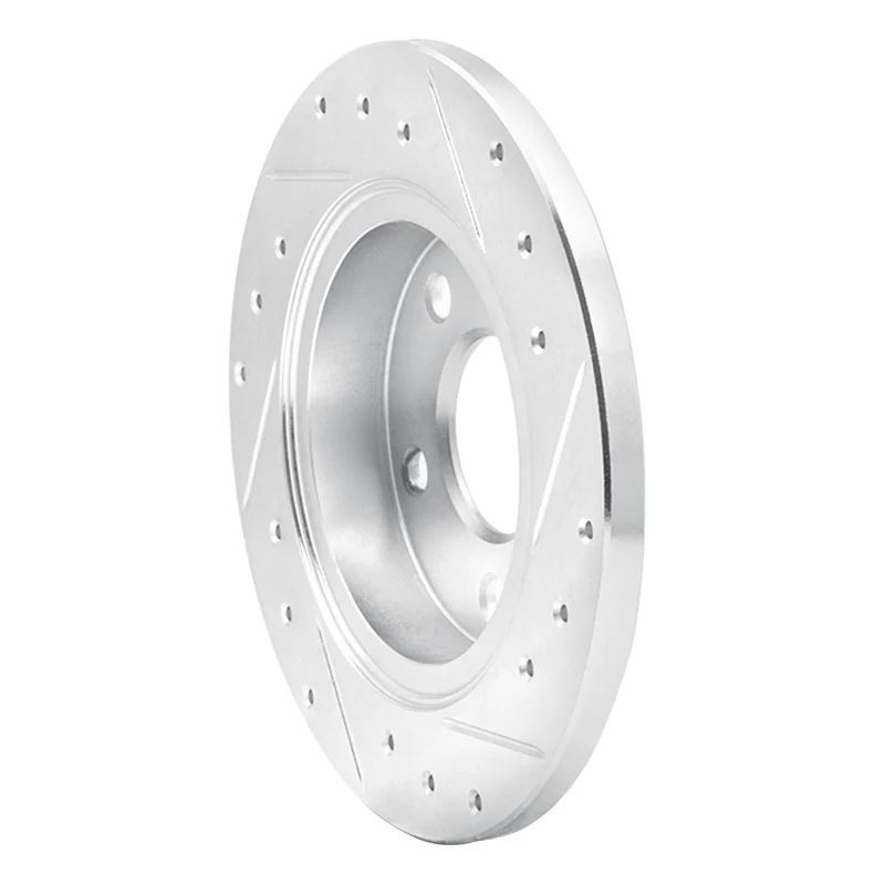 R1 93-05 Ford Taurus SHO Rear Left Drilled & Slotted Silver Brake Rotor - Image 3