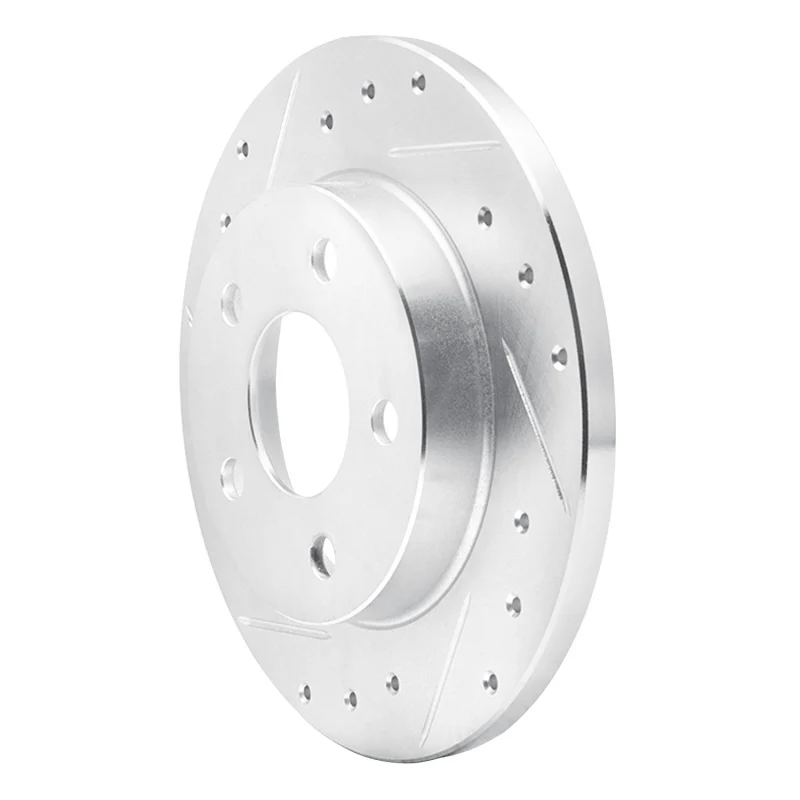 R1 93-05 Ford Taurus SHO Rear Left Drilled & Slotted Silver Brake Rotor - Image 5