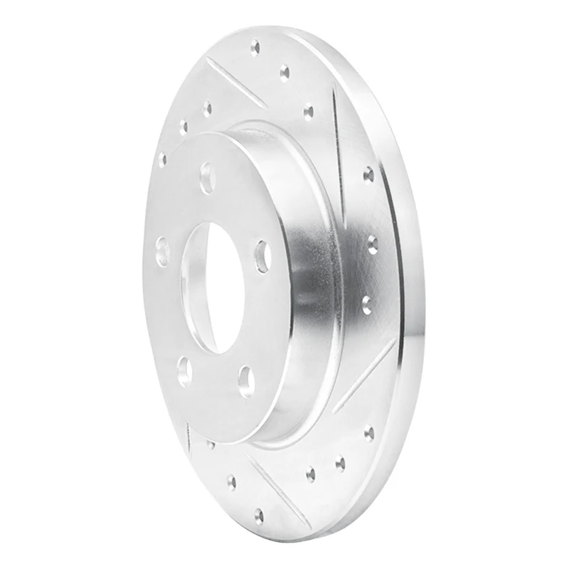R1 93-05 Ford Taurus SHO Rear Right Drilled & Slotted Silver Brake Rotor - Image 3