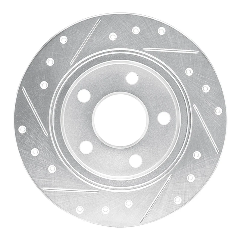 R1 93-05 Ford Taurus SHO Rear Right Drilled & Slotted Silver Brake Rotor - Image 4