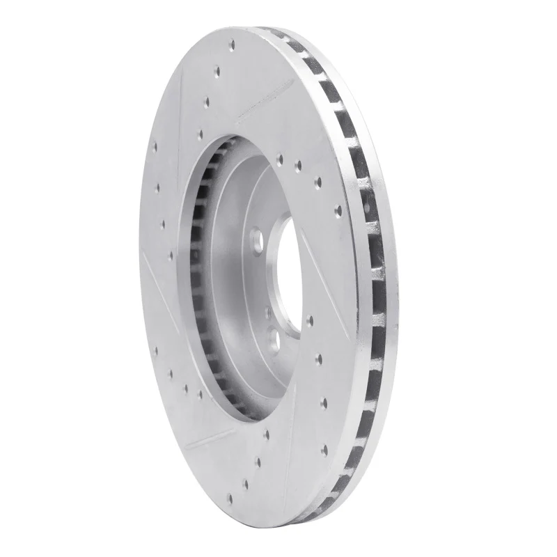 R1 93-07 Ford Taurus SHO Front Right Drilled & Slotted Silver Brake Rotor - Image 4