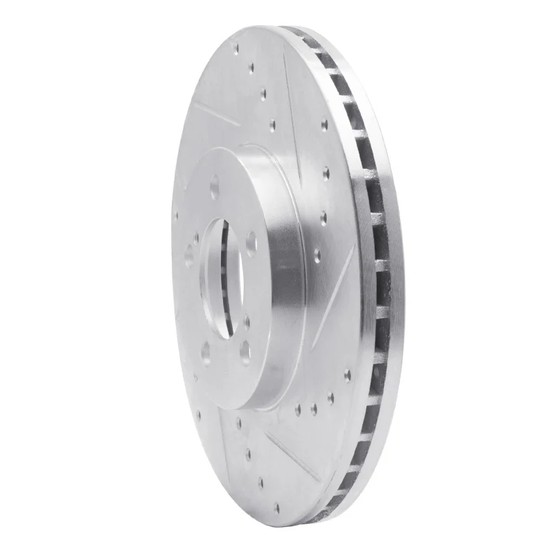 R1 93-07 Ford Taurus SHO Front Right Drilled & Slotted Silver Brake Rotor - Image 5
