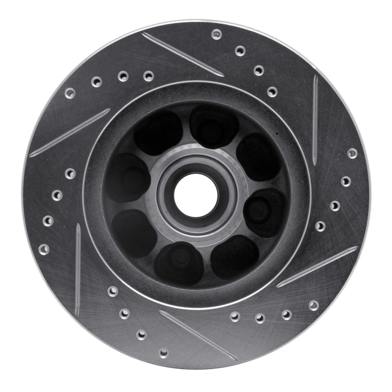 R1 93-93 Ford Mustang Front Left Drilled & Slotted Silver Brake Rotor - Image 3