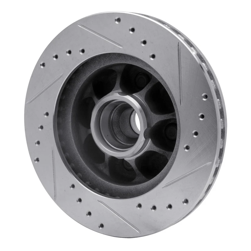 R1 93-93 Ford Mustang Front Left Drilled & Slotted Silver Brake Rotor - Image 4
